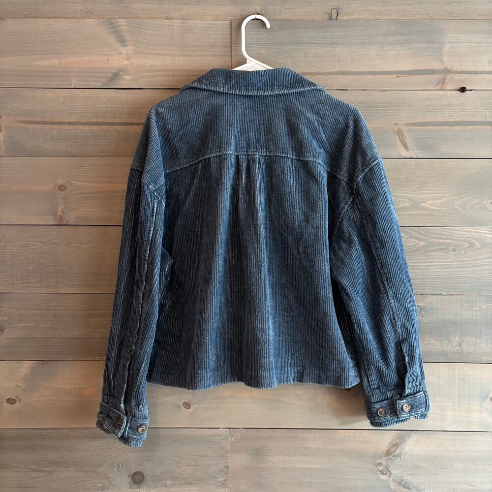 AVEC LES FILLES | Blue Corduroy Cropped Jacket Sz Medium - Picture 4 of 5